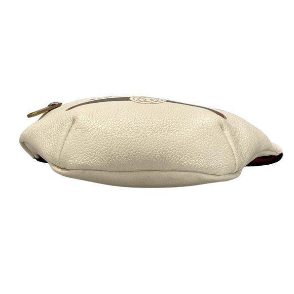 Auth GUCCI Print Small Belt Bag 527792 White Leather Bum Bag - Picture 7 of 16